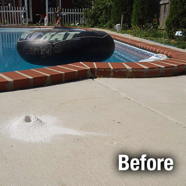 Fort Wayne, Concrete Pool Deck Leveling - Before